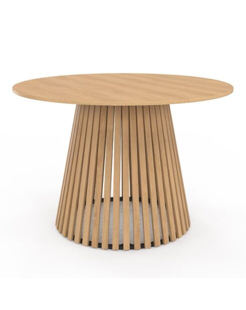 Table repas Camélia plateau rond 110cm et pieds lattes
