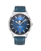 Orologio da uomo in pelle al quarzo blu Urban Moon
