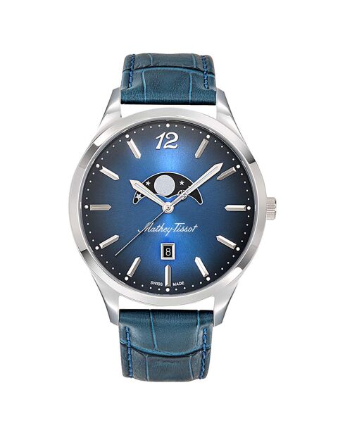 Montre Homme Quartz en Cuir Urban Moon bleue