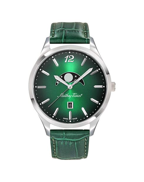 Montre Homme Quartz en Cuir Urban Moon verte