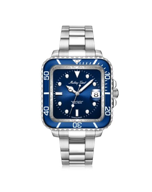 Montre Homme Quartz en Acier Mathy Square argentée