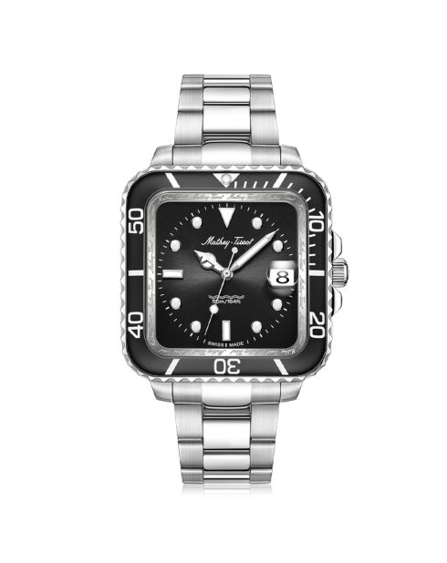Montre Homme Quartz en Acier Mathy Square argentée