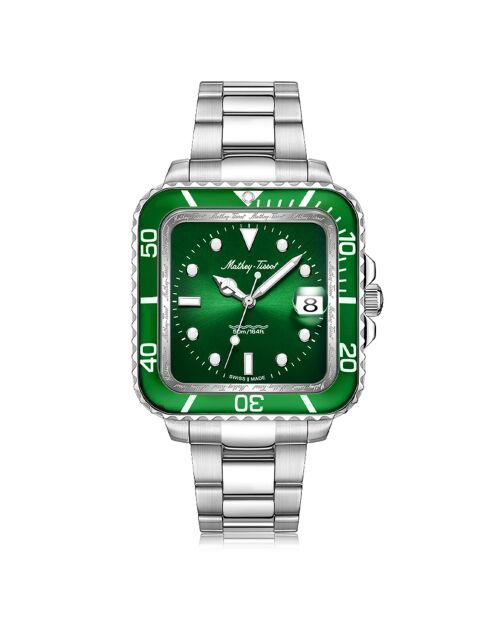 Montre Homme Quartz en Acier Mathy Square argentée