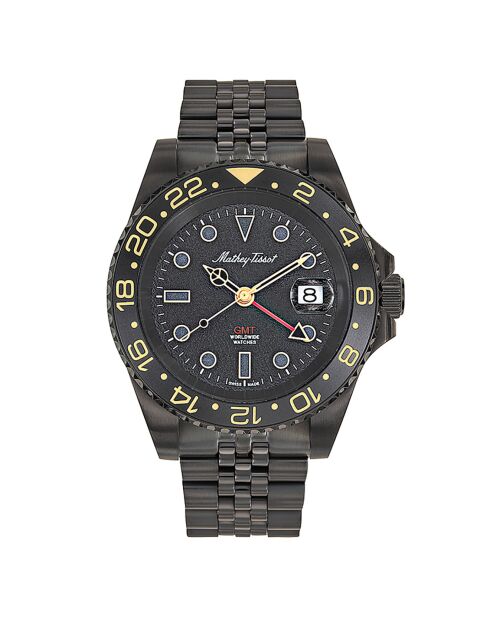 Montre Homme Quartz en Acier GMT grise