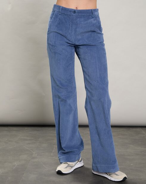 Pantalon en Velours côtelé Pandore bleu jean