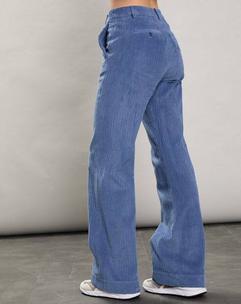 Pantalon en Velours côtelé Pandore bleu jean