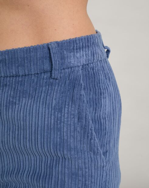 Pantalon en Velours côtelé Pandore bleu jean