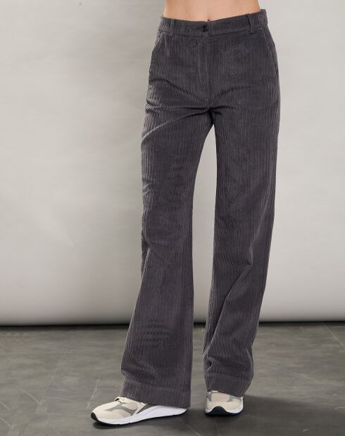 Pantalon en Velours côtelé Pandore charbon