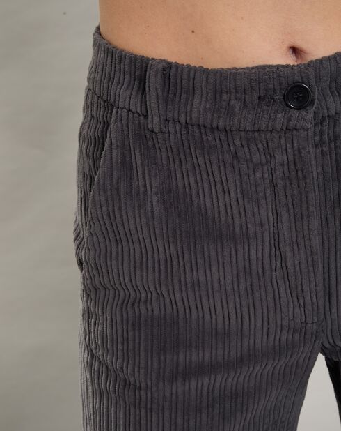 Pantalon en Velours côtelé Pandore charbon