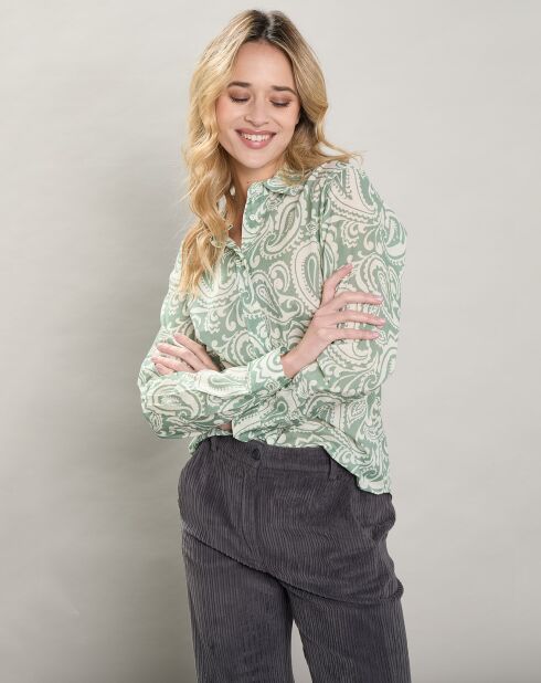Chemise Coraz imprimée verte