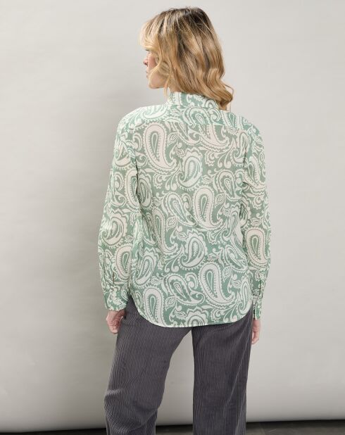 Chemise Coraz imprimée verte