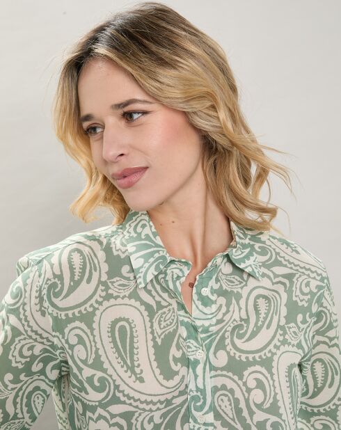 Chemise Coraz imprimée verte