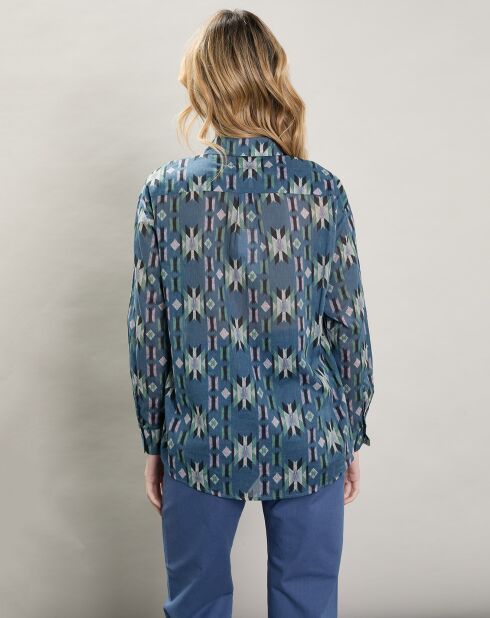 Chemise Cinema imprimée bleue