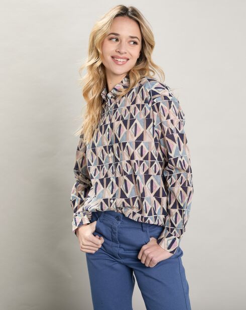 Chemise Charlot imprimée bleue