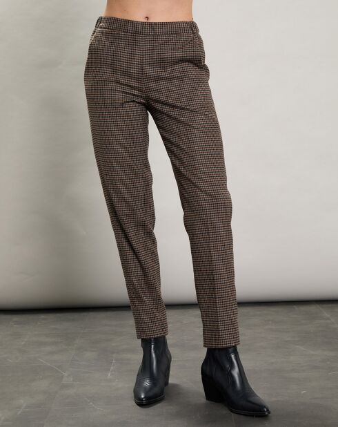 Pantalon en Laine mélangée Pixel marron/noir