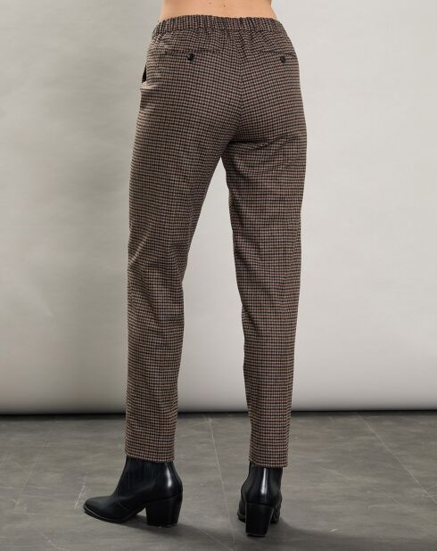 Pantalon en Laine mélangée Pixel marron/noir