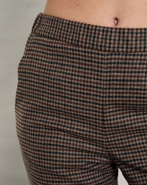 Pantalon en Laine mélangée Pixel marron/noir
