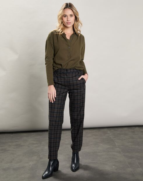 Pantalon en Laine mélangée Party marron/gris