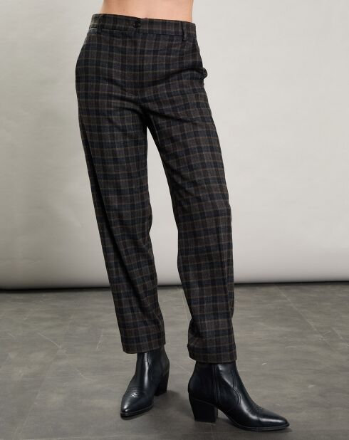 Pantalon en Laine mélangée Party marron/gris