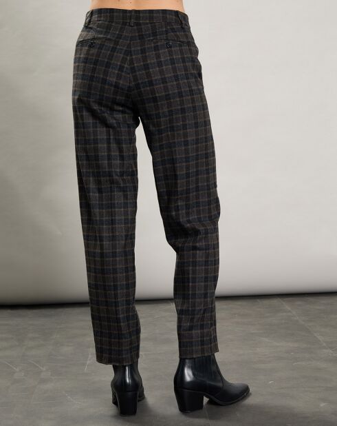 Pantalon en Laine mélangée Party marron/gris