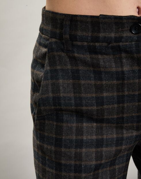Pantalon en Laine mélangée Party marron/gris