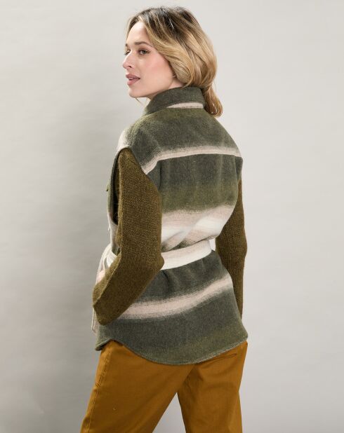 Veste en Laine mélangée Vini beige/vert
