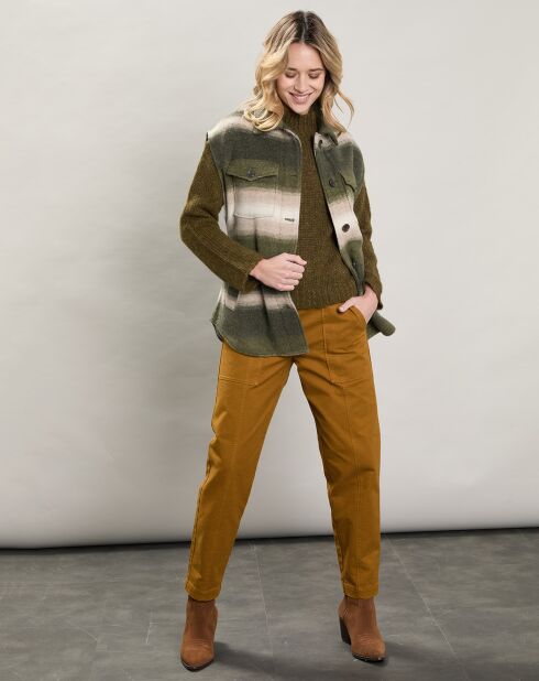 Veste en Laine mélangée Vini beige/vert