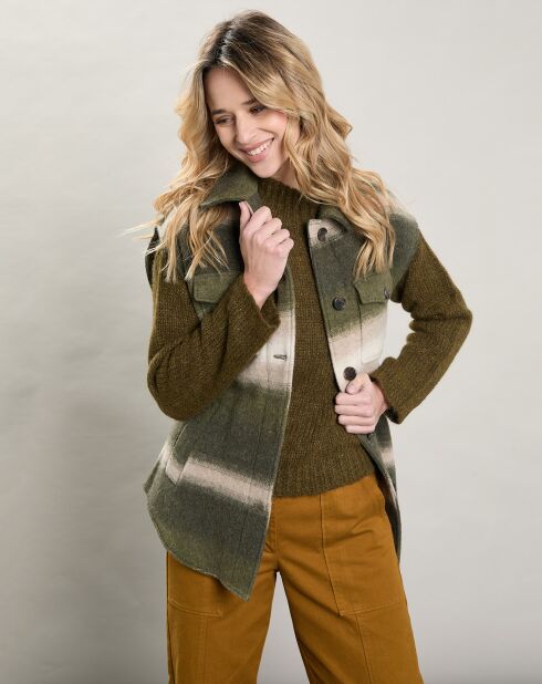 Veste en Laine mélangée Vini beige/vert