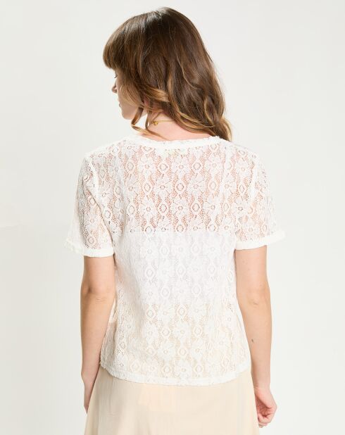 Tyna ivoorkleurige kanten top