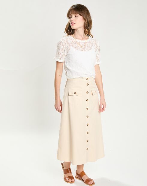 Tyna ivoorkleurige kanten top