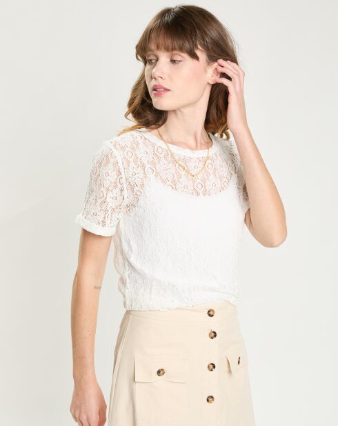 Tyna ivoorkleurige kanten top