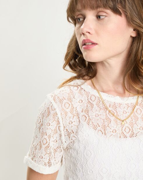 Tyna ivoorkleurige kanten top