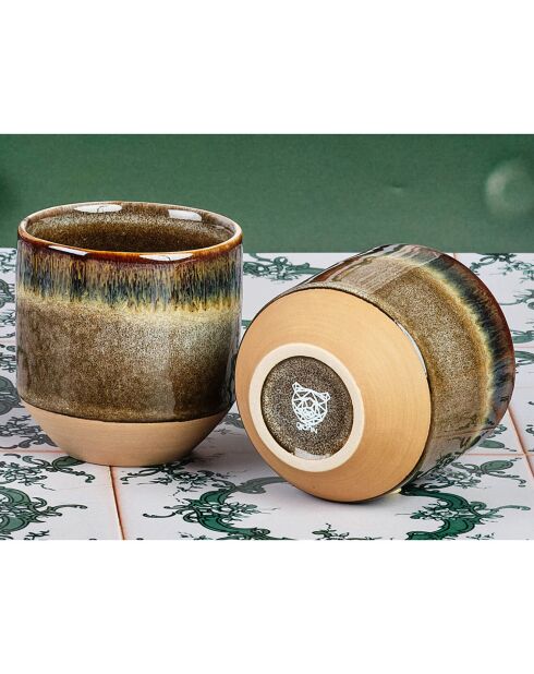 6 Tasses Genesis  marron volcanique - 15 cl