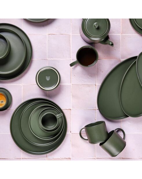 8 Tasses Scandi Et Soucoupe  vert olive - 15 cl