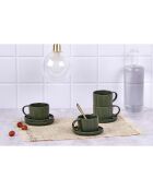 8 Tasses Scandi Et Soucoupe  vert olive - 15 cl