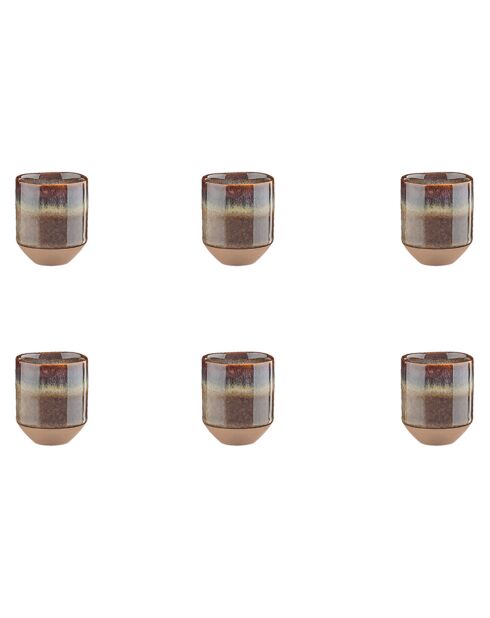 6 Tasses Genesis  marron volcanique - 8 cl