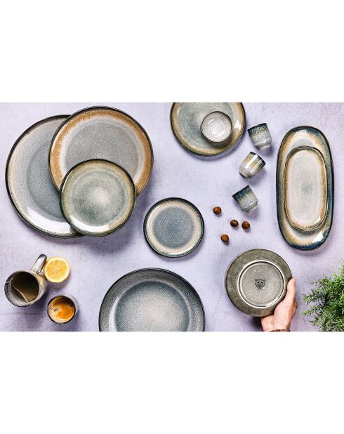 6 Tasses Genesis  bleu/gris/kaki - 8 cl