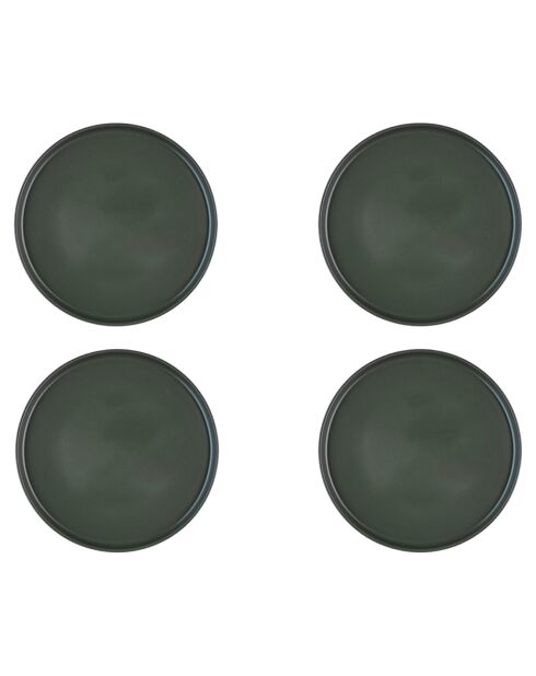 4 Assiettes Scandi  vert olive - D.27 cm