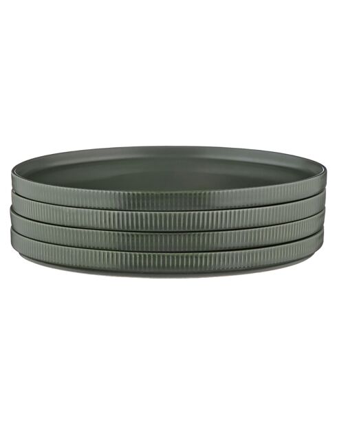4 Assiettes Scandi  vert olive - D.27 cm