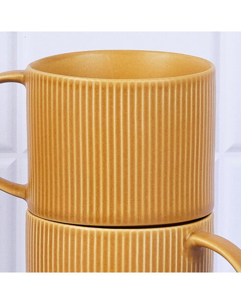 4 Mugs Scandi jaune ocre - 50 cl