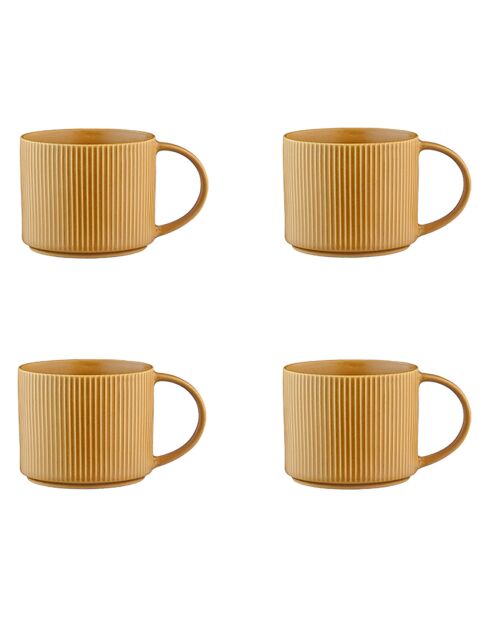 4 Mugs Scandi jaune ocre - 50 cl