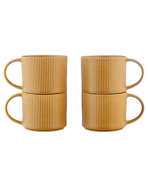 4 Mugs Scandi jaune ocre - 50 cl