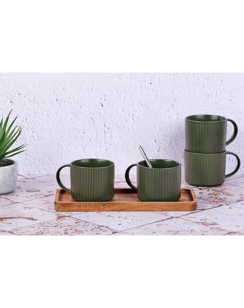 4 Mugs Scandi vert olive - 50 cl