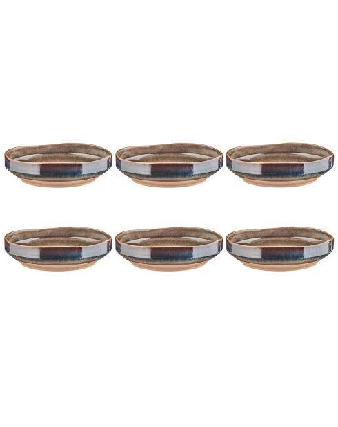 6 Assiettes Creuses Genesis marron volcanique - 100 cl