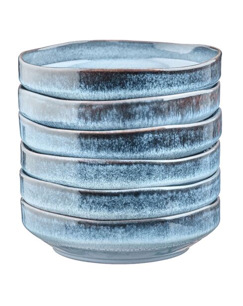 6 Assiettes Creuses Genesis bleues - 100 cl