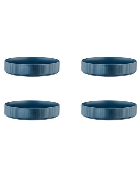 4 Assiettes Creuses Scandi bleu marine - 100 cl