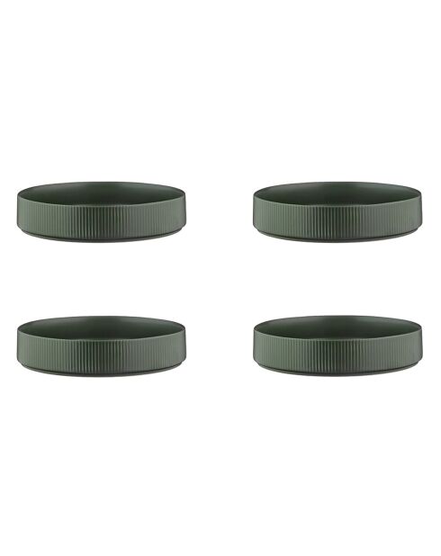 4 Assiettes Creuses Scandi vert olive - 100 cl