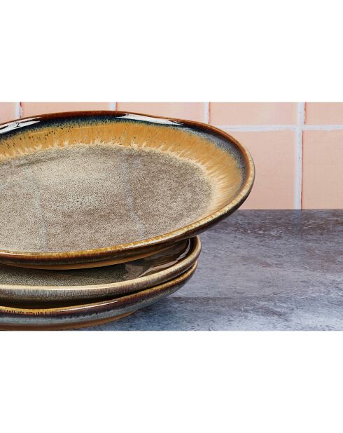 6 piatti Genesis marrone vulcanico - D.20 cm