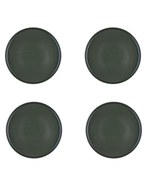 4 Assiettes Scandi  vert olive - D.21 cm