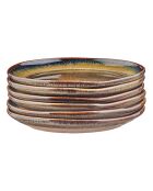 6 Assiettes Genesis marron volcanique -  D.16 cm